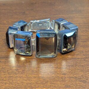 Bracelet 100CTS Smoky Quartz 925 7.5"